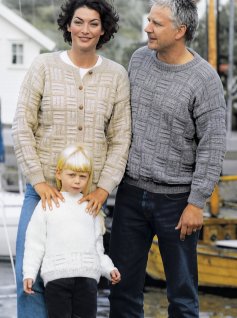 Familie model sweater og cardigan