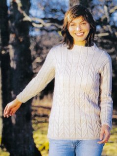 Dametrøje med mønstret ribkant