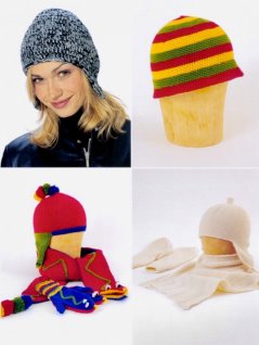 Hue, vanter og halstørklæde