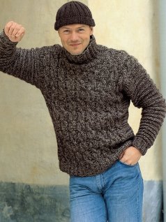 Herrtröja med flätor och mössa