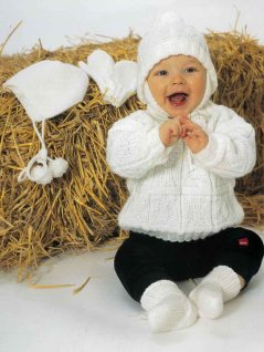 Pullover, hue, hjelm, vanter og sokker