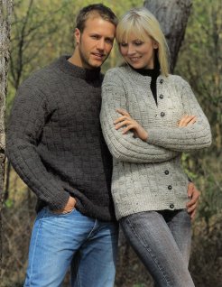 Strukturpullover och kofta