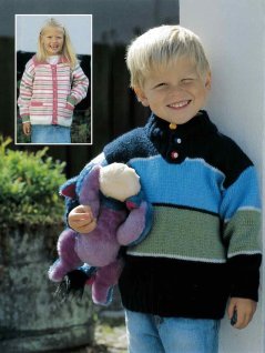 Stribet trøje og cardigan