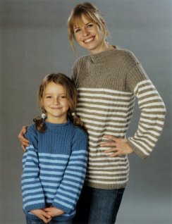 Stribet sweater med elastisk bærestykke