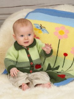 Sweater, cardigan og tæppe