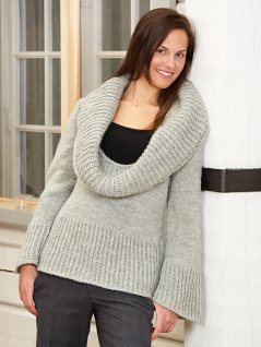 Sweater med oversized polo