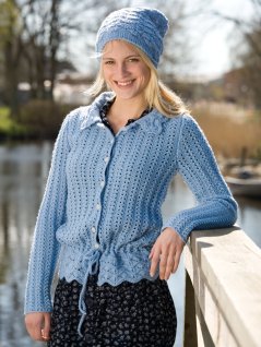 Mønstret cardigan og hue