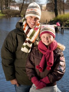 Hue, halstørklæde, kunstig polo, vanter