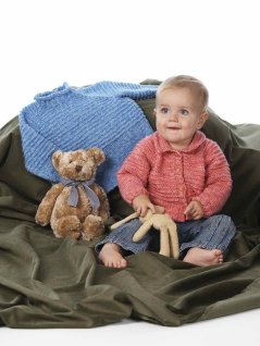 Strukturstrikket sweater og cardigan