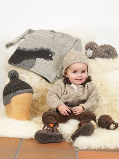 Sweater med Dino og huer