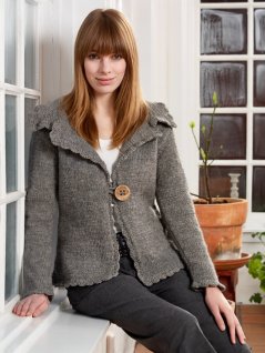 Cardigan med hæklede kanter