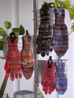 Tommelfingervanter, dobbelt garn