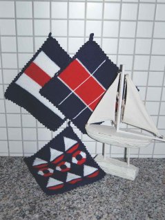 Strikkede grydelapper