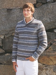 Ensfarvet strikket sweater med v-hals