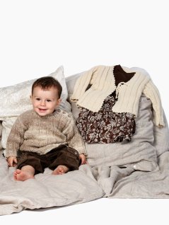 Cardigan og sweater i ribstrik