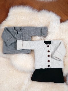 Retstrikssweater og cardigan