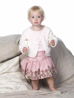 Dobbelt retstrik cardigan med hæklet kant