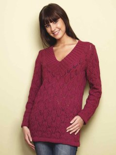 Blondestrikket lang sweater