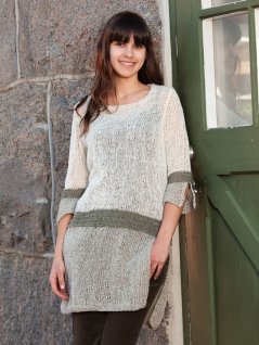 Tunika med stribet kant