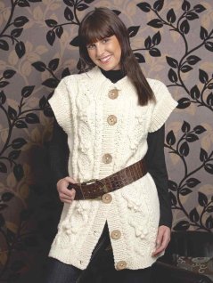 Kabelstrikket lang vest