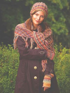 Hat, håndledsvarmer og tørklæde