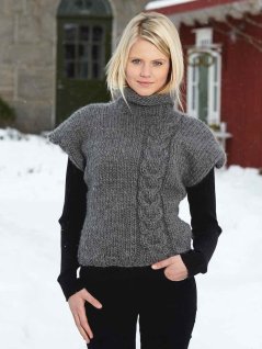 Kortærmet trøje med fletning