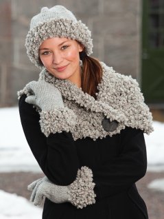 Hue, skuldervarmere og vanter