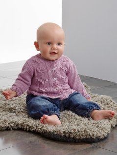 Strukturstrikket sweater, cardigan, hue og tørklæde