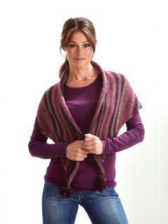 Strikket sjal med hæklede stjerner