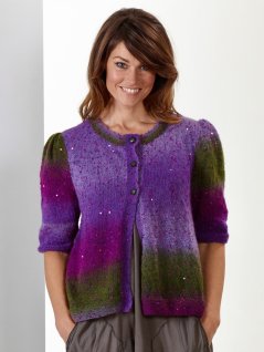 Strikket cardigan med pufærmer