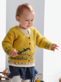 Cardigan med mønstret kant