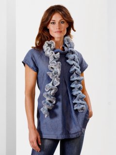 Hæklet og strikket skruesjal