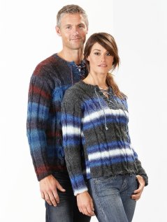 Kabelstrikkede sweatere til kvinder, børn og mænd