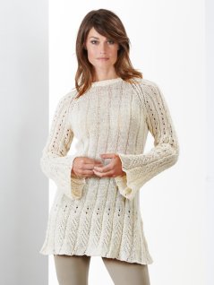 Blondestrikket tunika med løs krave