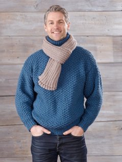 Sweater med mønster og tørklæde