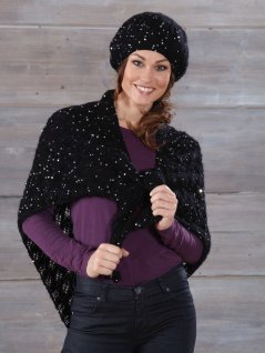 Baret og mønstret sjal