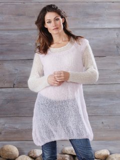 Ensfarvet strikket tunika og trøje