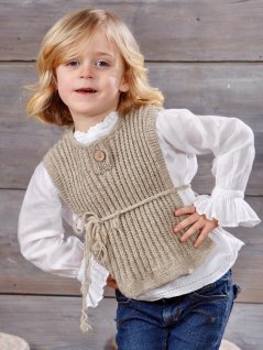 Mønstret strik slipover/vest