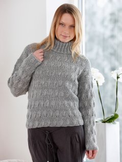 Damesweater med elastisk mønster