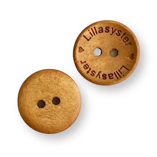 Knapp Lillasyster Ljusbrun Trä 18mm