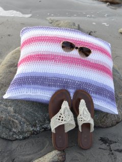 Hæklet eller hæklet sommerpude