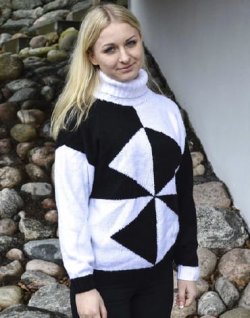 Pullover med polo krave