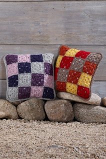 Hæklede puder og tæppe