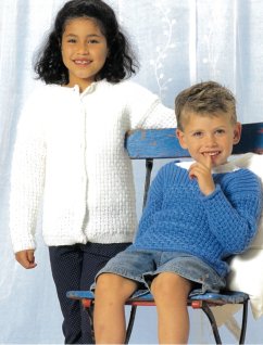 Mønstret striktrøje og cardigan