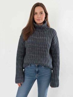 Oversized sweater med polokrave