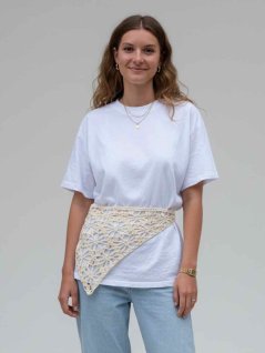 Mønstret hæklet hoftesjal