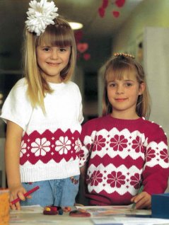 Strikpullover med lange og korte ærmer