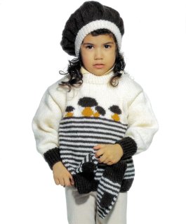 Tröja, mössa och vantar