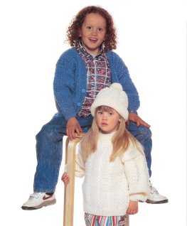 Pullover, kofta och mössa