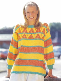 Sweater med bærestykkemønster